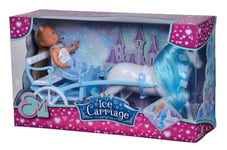 Evi Love Ice Carriage/Doll as a Princess with Her Carriage and Horse / 12 cm/Suitable for Children from 3 Years