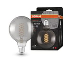 OSRAM Vintage 1906 smoke tinted LED lamp, 7.8W, 360lm, globe shape with 125mm diameter & E27 base, warm white light, spiral filament, dimmable, life of up to 15,000 hours