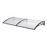 Auvent de porte d entree design marquise d accueil resistante aux intemperies 300 x 100 cm noir transparent