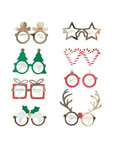 Ginger Ray- Glasses Festive Christmas Room Lot de 8 Verres Fantaisie pour décoration de Table de Noël, Camouflage, Novelty Themed Party Fun, Assorted