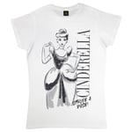 Princess Cinderella Strike A Pose Glitter Print Womens Fitted T-Shirt