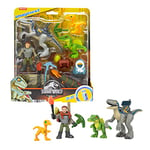 Imaginext Jurassic World Dinosaur Toys, Track & Trail Dino Pack with Owen Grady and Blue for Preschool Pretend Play, 12 Pieces, HND46