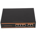 6-porttinen PoE-kytkin alumiiniseosta Kompakti 6-porttinen 100M PoE-kytkin Ethernet-verkkokytkin EU-pistoke 100-240 V