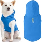 Gooby Chaque Jour en Polaire Temps Froid Gilet sans Manches pour Homme avec Capuche pour Petit Chien, Grand, Bleu