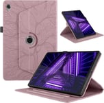 Coque Pour Tablette Lenovo Tab M10 Hd (2nd Gen) 10.1"" 2020 (Tb-X306x) Tablette Coque Étuis Pu Cuir 360°Rotatif Multi-Angle Stand Flip Housse Cover Lenovo Tab M10 Hd Gen 2,Rose Gold Arbres