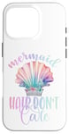 iPhone 16 Pro Black Mermaid Hair Dont Care,Rainbow Mermaid Hair Don't Care Case