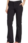 Dickies Women's Slim Fit Boot Cut Stretch Twill Pant, Black, 16 Short