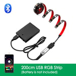 USB Bluetooth RGB Led Strip Light Battery Powered Scooter Flexible Diode Tape Le