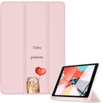 Housse Ipad Mini 6 Rose Avec Motif Ourson Personnalisee