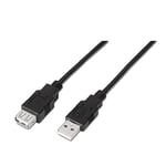 AISENS A101 – 0016 – 1.8 m USB 2.0 Extension Cable (Suitable for Games Console, Digital Cameras, Printers, Webcam and Mouse) Black