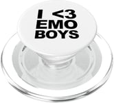 I Love Emo Boys – Humour amusant Elder Emo Heart Pop Punk Goth PopSockets PopGrip pour MagSafe