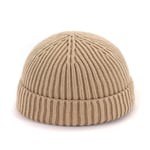 YuanBo Wu Chapeau tricoté décontracté Version coréenne de l'automne et de l'hiver, Chapeau de Laine, Bonnet de Melon, Bonnet Chaud for Hommes et Femmes. (Color : Beige, Size : Adult)