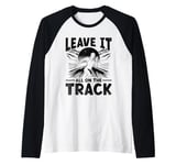 Leave It All On The Track And Field Athlete Runner Running Raglan Baseball Tee