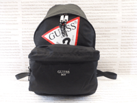 GUESS Boy Backpack Kids Black Rucksack Tri-Logo Canvas Shoulder Bag BNWT R£50