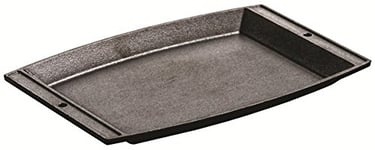 LODGE LSCP3 29.54 x 19.69 cm / 11.63 x 7.75 inch Pre-Seasoned Cast Iron Rectangular Griddle, Inoxidable, Black