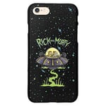 Personalaizer - iPhone 7-8-SE 2020 Case - SE 3(2022) Black with a Rick and Morty UFO Design