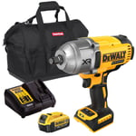 Dewalt DCF900N 18V Brushless 1/2" Impact Wrench 1 x 4.0Ah Battery Charger & Bag