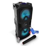 Enceinte autonome High Power LED RVB 400W USB/BT/SD/FM + Micro sans fil - Pickering CX6+clé USB 32Go