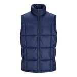 Jack & Jones Mens Sleeveless Gilet- A Perfect Winter Essential Jacket - Navy - Size Large