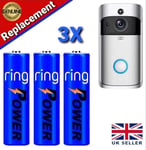 3x Replacement Battery For Wireless WiFi Doorbell Camera Door Bell Ring UK Stock