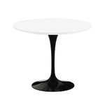 Knoll - Saarinen Round Table - Matbord, Ø 91 cm, Svart underrede, skiva i Vit laminat - Matbord - Eero Saarinen - Vit - Laminat/Metall