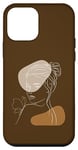 iPhone 12 mini Line Art Abstract Minimalist of Women Beauty Silhouette Case