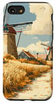 iPhone SE (2020) / 7 / 8 Wheat Fields With Windmills Landscape Vintage Graphic Case