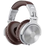 OneOdio ProC Bluetooth Casque sans Fil et Mode Filaire, 110 Heures d'utilisation,Casque Audio avec Micro, Hi-RES Audio, Coussinets en Protéines Douces, Extra Basses, Confortable Léger Pliable Argent