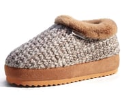 KuaiLu Chausson Femme Hiver Peluche Pantoufles Fourrure Fourrés Polaire Doublure Chaud Charentaise Confort Mousse Mémoire Forme Fermé Babouche Orthopedique Maison Slipper Antidérapant Semelle