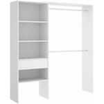 Pegane - Armoire placard extensible coloris blanc - Longueur 110-160 x Hauteur 187 x Profondeur 40 cm