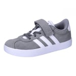 adidas VL Court 3.0 Hook and Loop Shoes Kids Chaussures, Grey Three/Cloud White/Grey Two, 30 EU