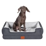 KYG Panier Chien Grande Taille Orthopédique Canapé Chien Épaisse Haute Densité de Forme Lit pour Chien Lavable et Déhoussable Confortable, Taille 80x60x18 cm