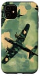 Coque pour iPhone 11 Bombardier B-17G Green Pop Art Tropical B-17 Flying Fortress de la Seconde Guerre mondiale