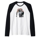 Mother Elephant and Child - African Elephants Raglan Baseball Tee