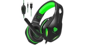 Stynice casque gamer ps4-3. 5mm stéréo basse anti-bruit micro casque avec led lumière pour ps4 pc xbox one laptop smartphone(vert)