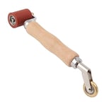 TOPINCN 40mm Rouleau de Papier Peint Rouleau de Joint en Acier, Manche en Bois Rouleau de Joint en Silicone Double Usage Roue en Laiton Rouleau de Joint Plat pour Soudage PVC TPO (Rouge)