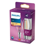 Philips LED classic 40W B35 E14 WW CL NDRF2SRT6 (2Pk)