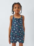 John Lewis Kids' Sibling Safari Print Short Swing Pyjamas, Navy