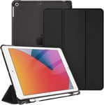 New Soke Case with Pencil Holder for Ipad 7th Generation (2019) 10.2 Inch Black