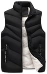 FEOYA Homme Manteaux sans Manches Doublure Polaire Gilet sans Manche Homme Hiver Chaud Doudoune Blouson sans Manche Epais Grande Taille A2 XS