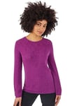 Damart - Pull Maille Ajourée Mélange Alpaga, Femme, Col Rond, Violet, Manche Longue