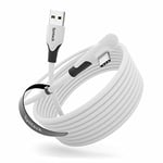 Syntech Link Cable 5m Compatible with Meta/Oculus Quest 3/Quest 3S, Pico 4/Ultra Accessories VR Headset, High Speed Data Transfer Cord USB 3.0 Cable Type C LED Light for Gaming PC/Steam VR