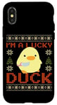 iPhone X/XS Funny Duck with Knife Meme - I'm a Lucky Duck Ugly Christmas Case