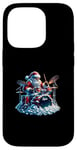 Coque pour iPhone 14 Pro Batteur de Noël amusant Père Noël jouant de la batterie de Noël pour hommes et femmes