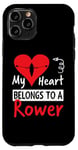 Coque pour iPhone 11 Pro Valentines Day Design - My Heart Belongs to a Rower