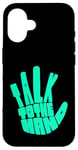 Coque pour iPhone 16 Bleu sarcelle Aqua Talk To The Hand