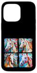 iPhone 14 Pro Max White Horse Pop Art Colorful Drawing Painting Case