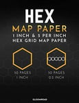 Hex Map Paper 1 inch & 5 per inch Hex Grid Drawing Notebook  Hexagonal Graph ...