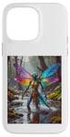 Coque pour iPhone 14 Pro Max monstre en colère moitié homme moitié dragon fly horreur scène effrayante