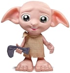 WIZARDING WORLD HARRY POTTER - DOBBY INTERACTIF - Poupée Interactive Dobby 20 Cm Qui Bouge Vraiment - Avec Chaussette Magique - Plus De 35 Sons et Réactions - Bilingue - Jouet Enfant 6 ans et +